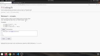 Celebrity Warmup 2 stringBits Javascript solution Net Worth