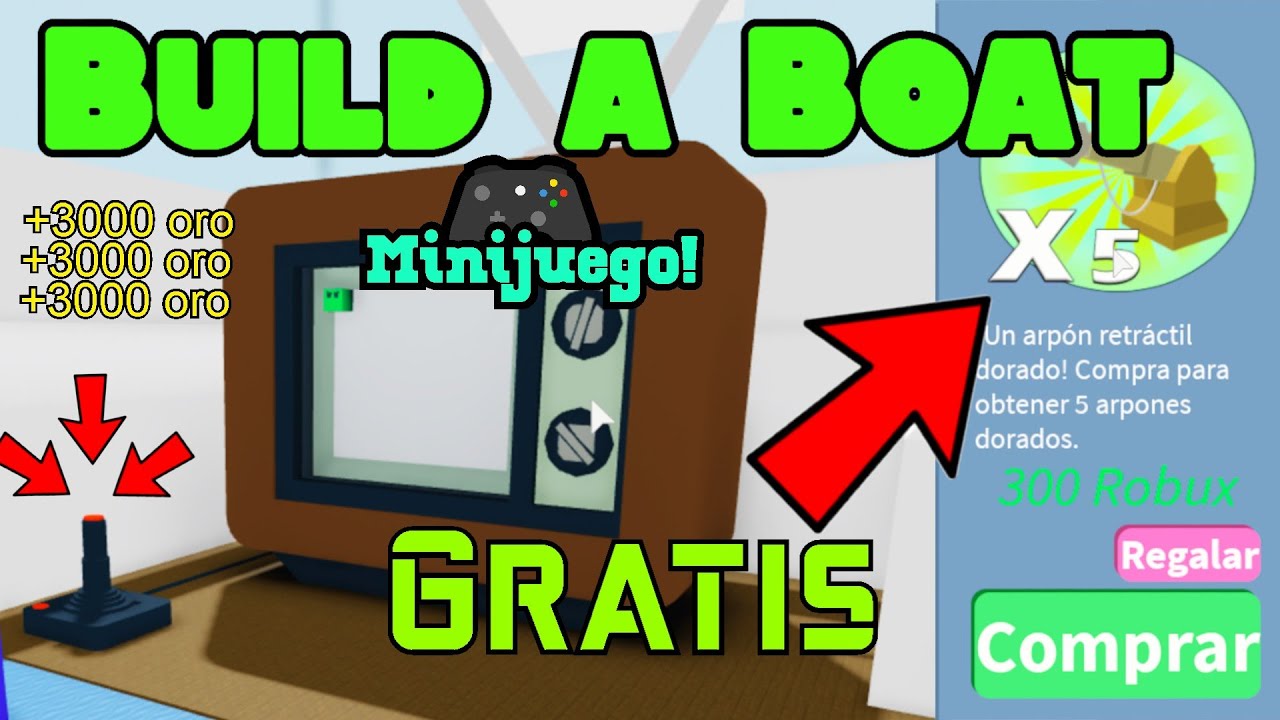 Como Conseguir Arpones Dorados Gratis 🏆 [TUTORIAL] Minigame🎮 Build a