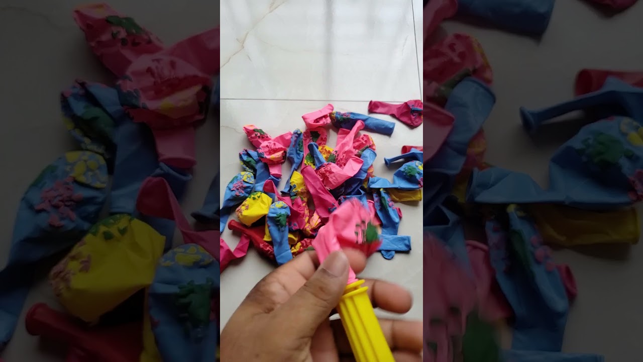 Satisfying Balloon Blow Up With Rainbow Polka Dots 
