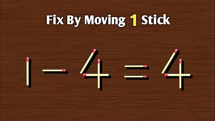 Move only 1 match to make equation correct, Matchstick Puzzle