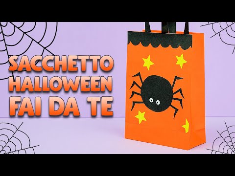 Sacchetto porta dolci per Halloween fai da te | Lavoretti per Halloween | DIY Halloween paper craft