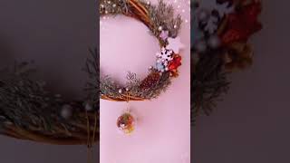 Christmas wreath making using DAISO craft supplies (Japanese dollar shop)