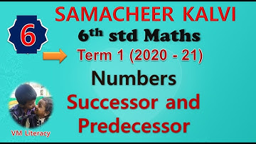 6th std Maths New Book Term 1 /  successor and predecessor / Samacheer Kalvi