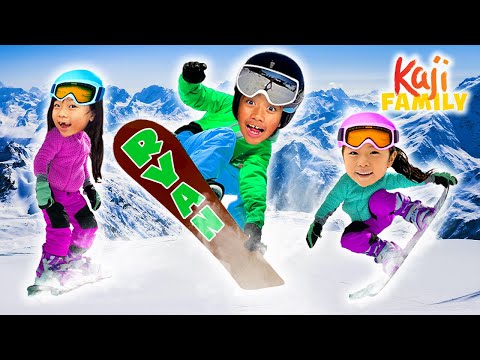 Snowboard Trip! Kaji Family First Time Snowboarding
