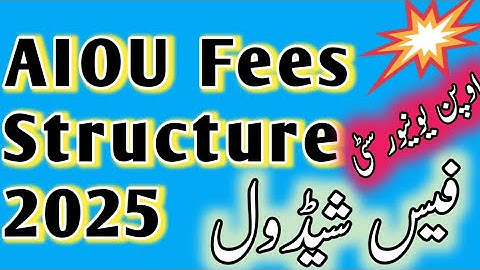 Aiou fees structure 2025 || allama iqbal open university fees structures for all autumn  programmes