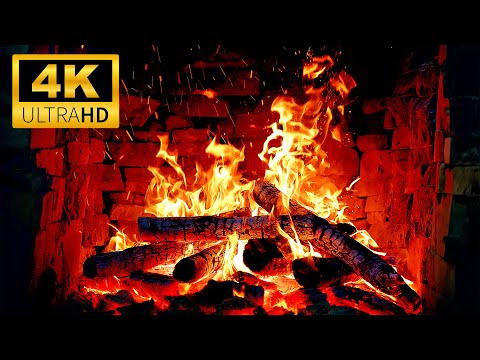 Cozy Fireplace 4K Burning Logs Crackling Fire Sounds For Deep Relaxation Fireplace Ambience
