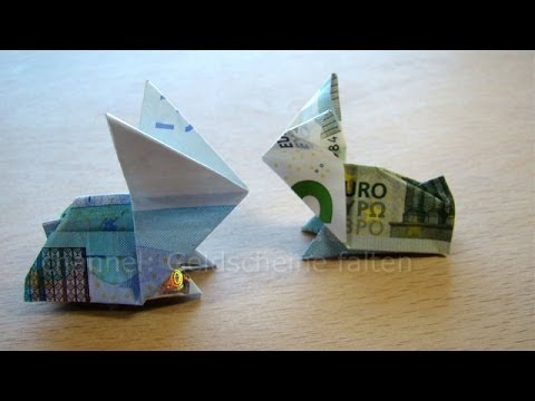 Geldscheine Falten Osterhasen Geldgeschenke Basteln Für Ostern Geld Falten Hase Origami Tiere