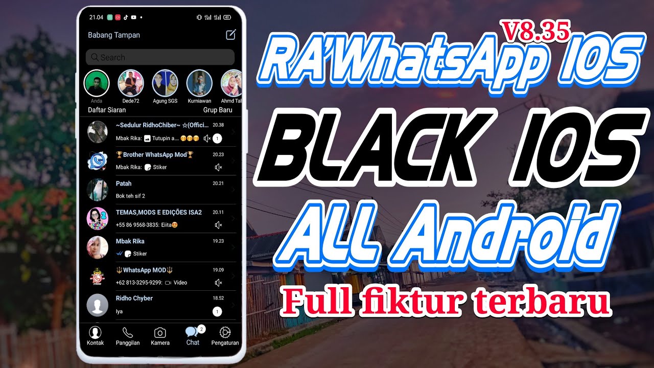 RA-WhatsApp IOS Black v8.35 | dengan penampilan yang elegan wajib kalian coba | full fiktur.