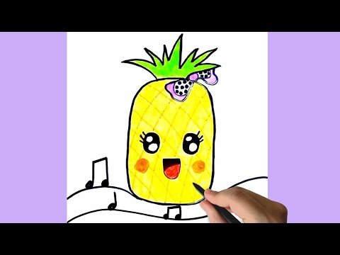 Neşeli Ananas 💚💫 Ananas Çizimi - Kolay Çizimler - Easy Drawings - Einfache Zeichnungen