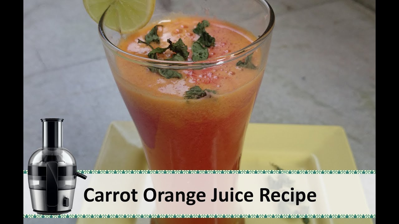 Carrot Orange Juice Mocktail Recipe | Juice Recipes by Healthy Kadai