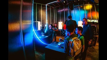 Line Wobbler with cats and kids at the V&A Videogames Design/Play/Disrupt Exhibition