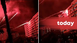 Stray projectile hits HDB block during New Year's Day fireworks display