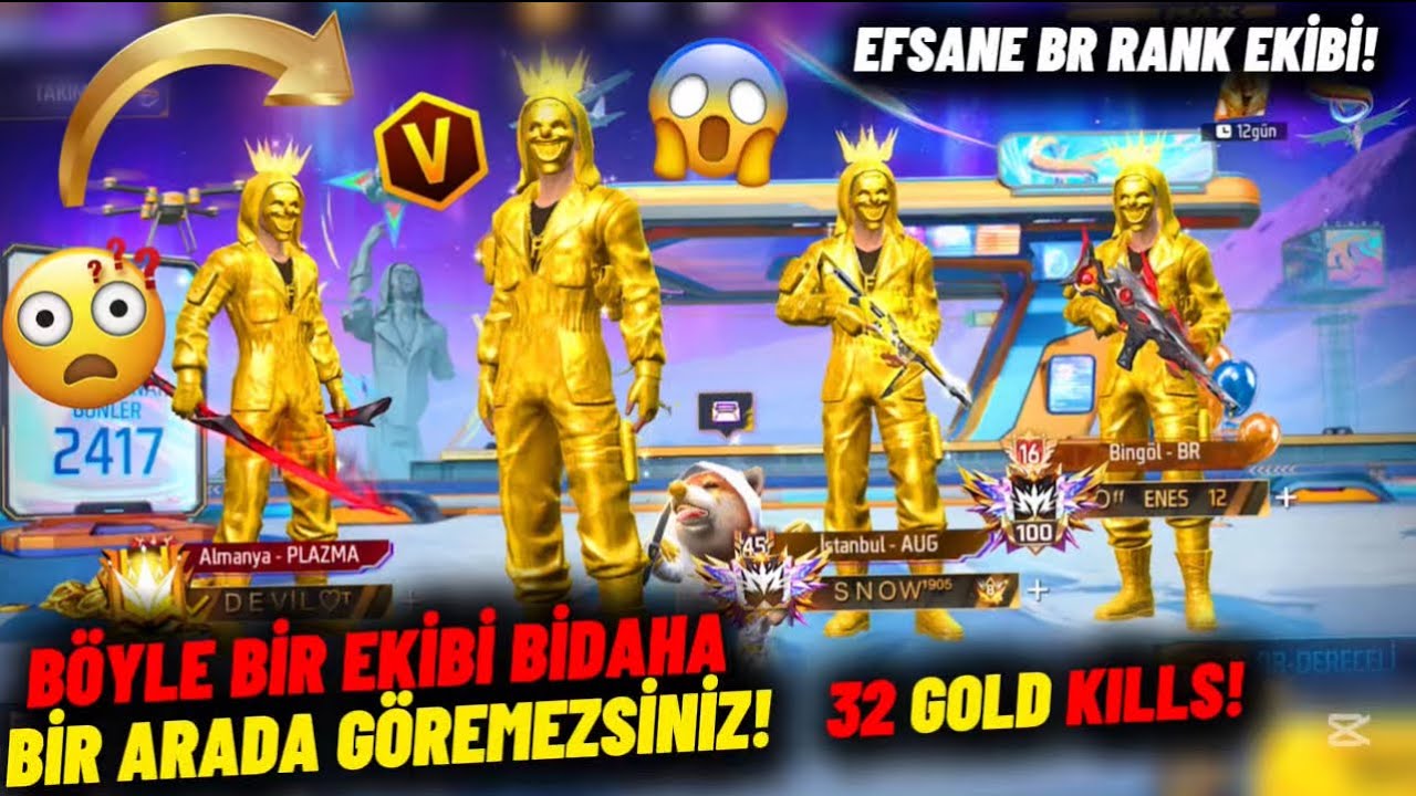 EFSANE EKİP! BÖYLE EKİBİ BİDAHA BİR ARADA GÖREMEZSİNİZ! RANDOM EKİPLE RANK! | Free Fire
