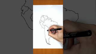 How to draw South America map | Drawing America map #shorts #brasil #drawing #education #map #viral