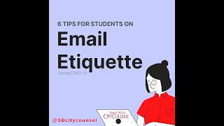 Tips on Email Etiquette for Students (SDCC)