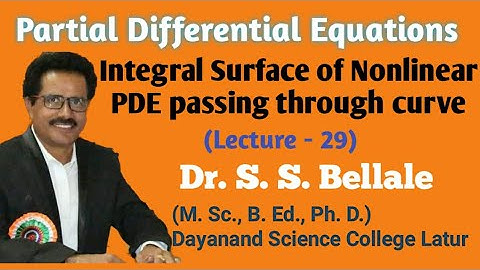 Math | M.Sc. | Partial Diff. Equations | Nonlinear pde | Lect.29 | Dr. S. S. Bellale | DSCL