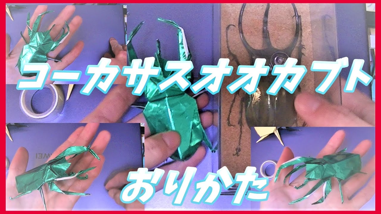 ちゅうぼうのヘラクレスのおりかた Dynastes Hercules Origami 大力神甲虫折纸 摺紙 헤라 종이 접기 Youtube