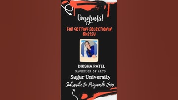 Congratulations Diksha for getting admission in DHSGSU | Priyanshi Jain | Sagar University