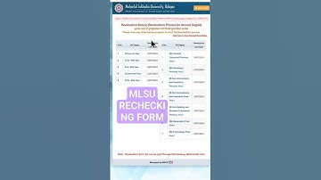 #mlsuresult #mlsuexam #mlsurevelutionfoem #mlsurechecking form #mlsuexamnews #mlsulatestnotification