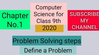Define a Problem ch 1 computer 9th 2020 | Problem solving step 1 | computer science new book 2020