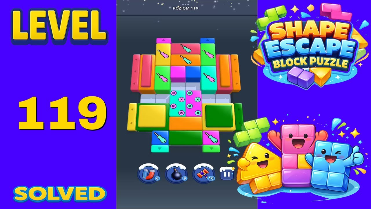 Shape Escape Block Puzzle Level 119 - SOLUTION
