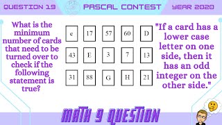Grade 9 Math - Pascal Contest Question 19 - 2020