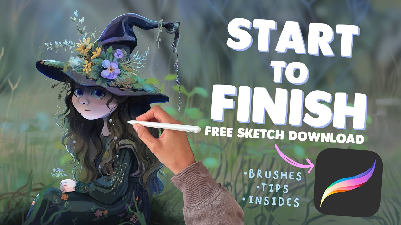 Step by Step Procreate Painting | My Full Digital Art Process - YouTube