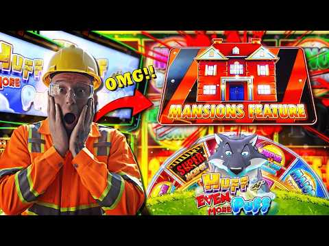 Mansions Bonus Feature on Huff N' Even More Puff Slot! Unbelievable!