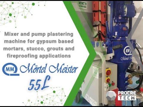 Mortel Meister 55L - Mixer and pump plastering machine for gypsum based mortars, stucco and grouts