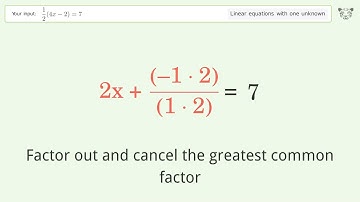 Solve 1/2(4x-2)=7: Linear Equation Video Solution | Tiger Algebra