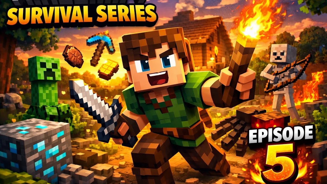 Minecraft Survival series episode 5 | New house building 🏫 | skill apex ❤️ | 