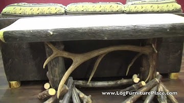 Aspen and Elk Antler Log Sofa Table from LogFurniturePlace.com