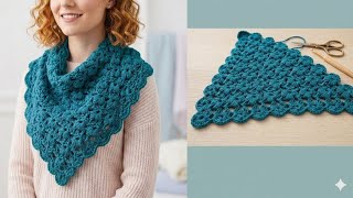 How to Crochet Quick Easy Women Shawl Pattern tutorial For Beginners#crochet#knitting#diy shawl