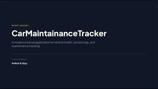 CarMaintainanceTracker-Sprint Review 1