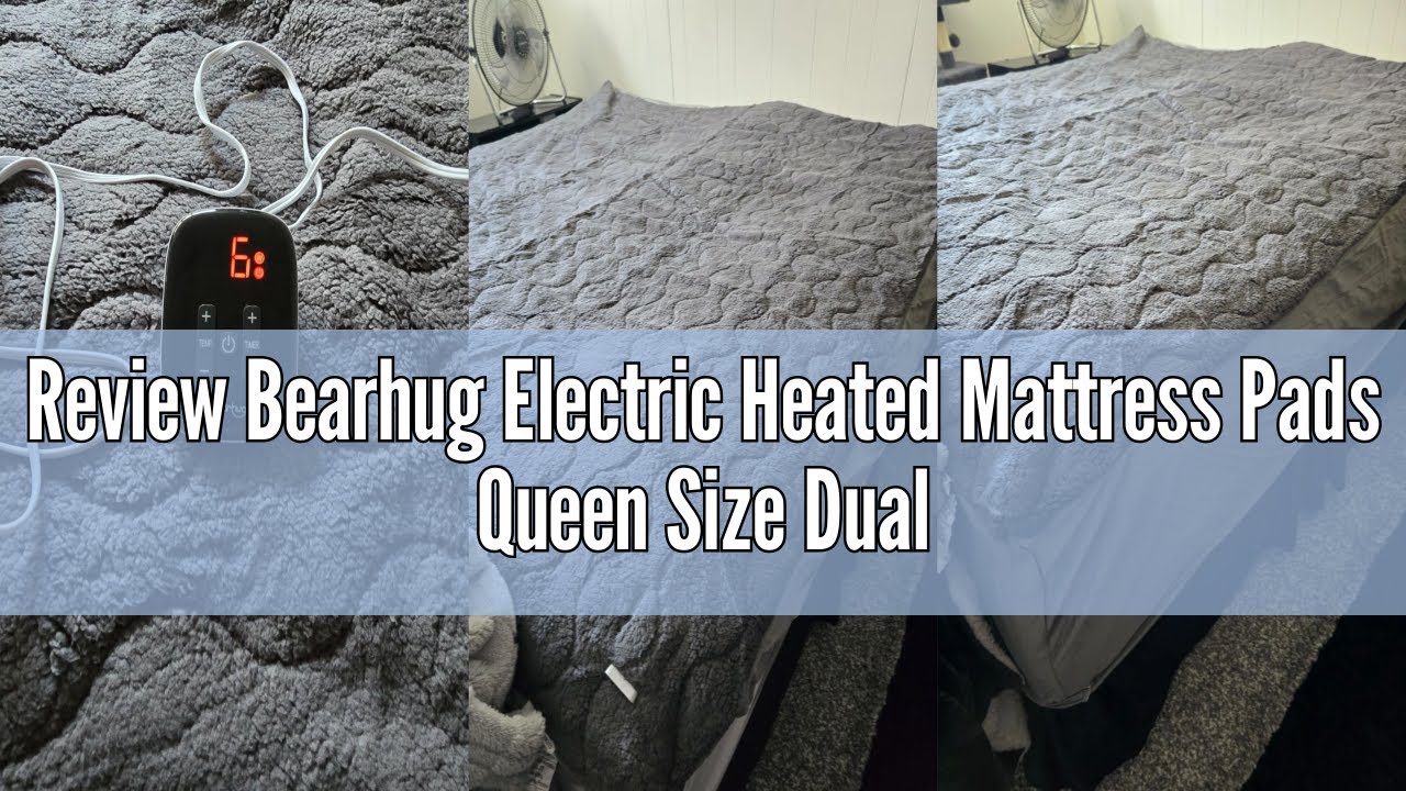 Review Bearhug Electric Heated Mattress Pads Queen Size Dual Controllers 60”×80” Waterproof Bed Warm