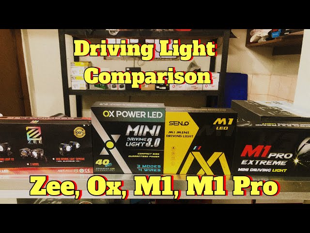 Mini driving light comparison Ox mini v3, M1 Pro, Zee mini v3, M1. Ang totoong wattage at Lux class=