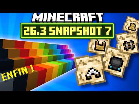 Minecraft 26.3 Snapshot 7 : Escalier et Dalle Béton, Nouvelle Cartes !