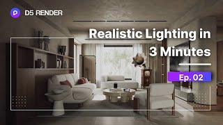 Realistic Interior Lighting in 3 Minutes Tutorial ep.02 | Living Room Lighting