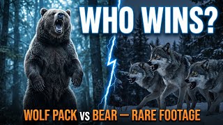🐺What Happens When a Wolf Pack Faces a Bear? Rare Footage