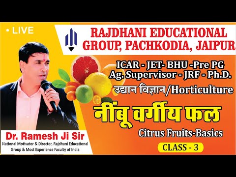 [8] नींबू वर्गीय फल | सामान्य जानकारी| Citrus Fruits-Basics | Horticulture | JET/ICAR/BHU/Pre PG/JRF