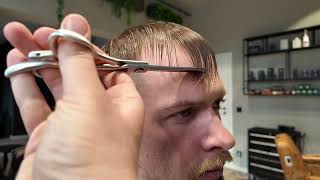 Menns ASMR Scissor Haircut, No Talking, No Hairdrier, No Clippers.