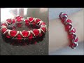 Pulseira de cristal e entremeios com fecho de bolinha - tutorial