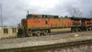 BNSF Dash 9 Trio leads empty Ore Train.