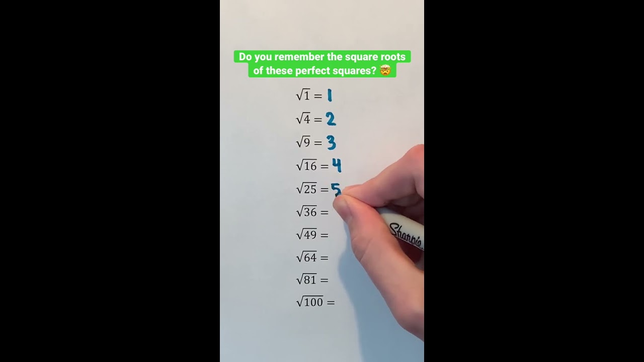 Do You Remember The Square Roots Of These Perfect Squares Shorts Math Maths Mathematics