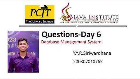 QUESTION SET 6 | DATABASE MANAGEMENT SYSTEM 01 | Java Institute