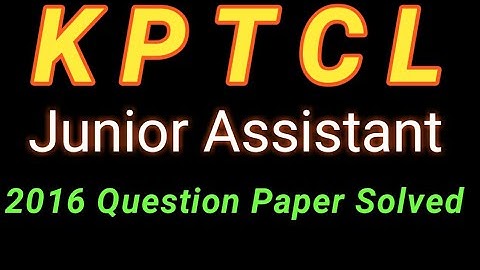 #KPTCL #Juniorassistant  previous year old Question paper solved MESCOM/BESCOM/CESCOM/GESCOM/HESCOM