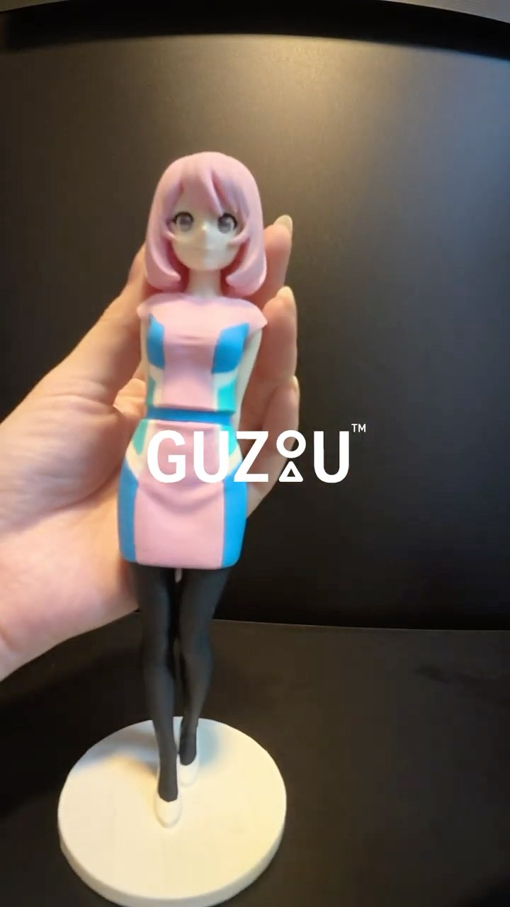 AIでピンク髪少女のオリジナルキャラクターを3D化しフィギュア制作