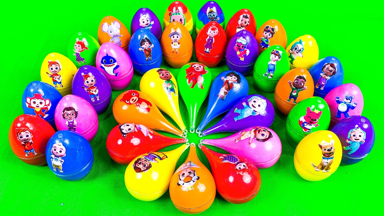 Cocomelon Slime 🌈 Searching for Secret Cocomelon Slime Eggs with JJ & Pinkfong! Satisfying ASMR