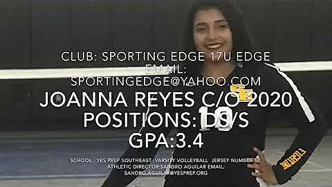 Joanna Reyes 2018-2019 school season Highlights