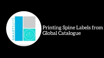 Printing Spine labels from Global Catalogue